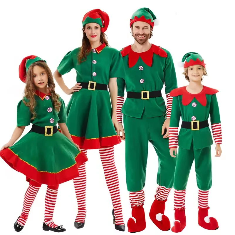 الأولاد سانت نيكولاس يوم مهرجان قزم تأثيري موحدة أعلى + السراويل + قبعة + حزام + أحذية يغطي الطفل عيد الميلاد عابث زي عيد الميلاد الملابس #1
