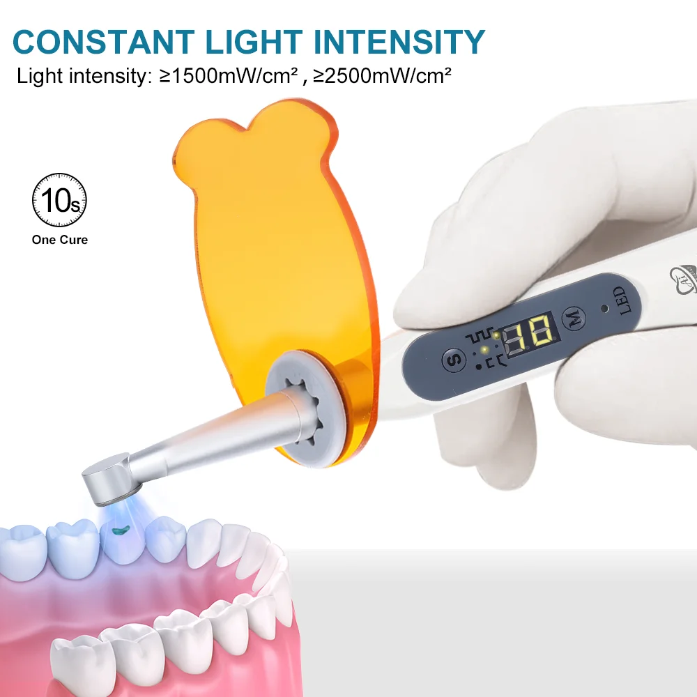 AI-CL-S2 Orthodontic Curing Light Dental Wireless LED Cure Lamp 360 Degree Rotation with High Power Light Intensity:≥1500mW/cm²