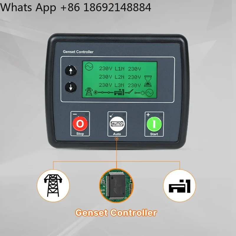 Generator automatic controller display module mains failure start control screen