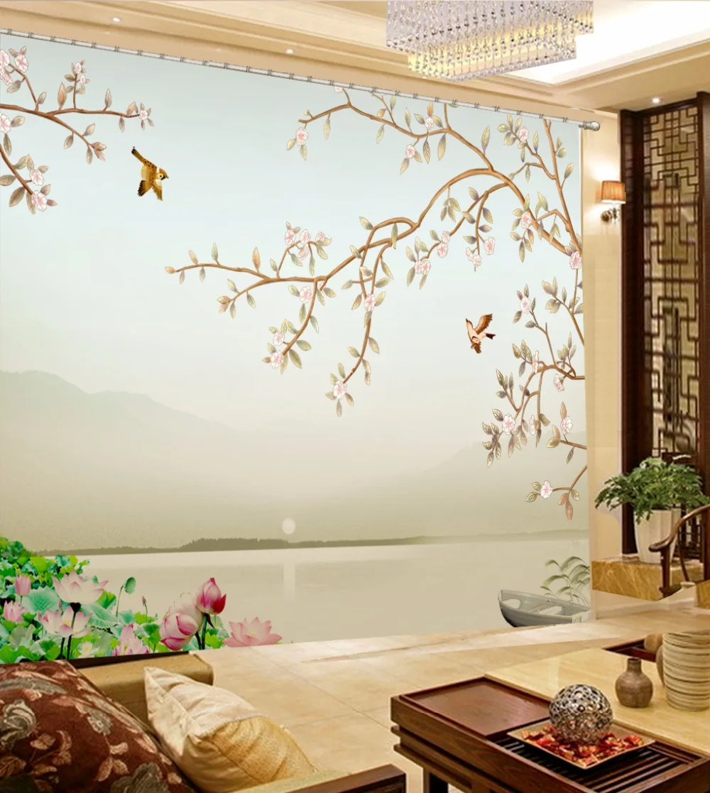 flower bird 3d Curtains For Living Room Window Treatments Modern Curtains For Beding Room High-precision Shade