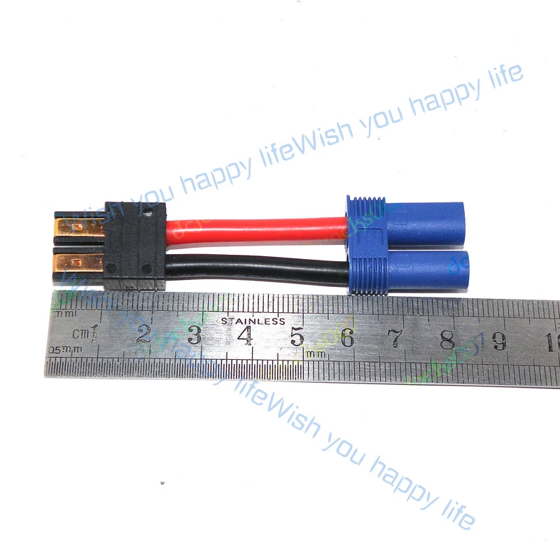 L... for High Current Adapter EC5 IC5 Female to Traxxas TRX Male 12AWG For LiPo ID Plug