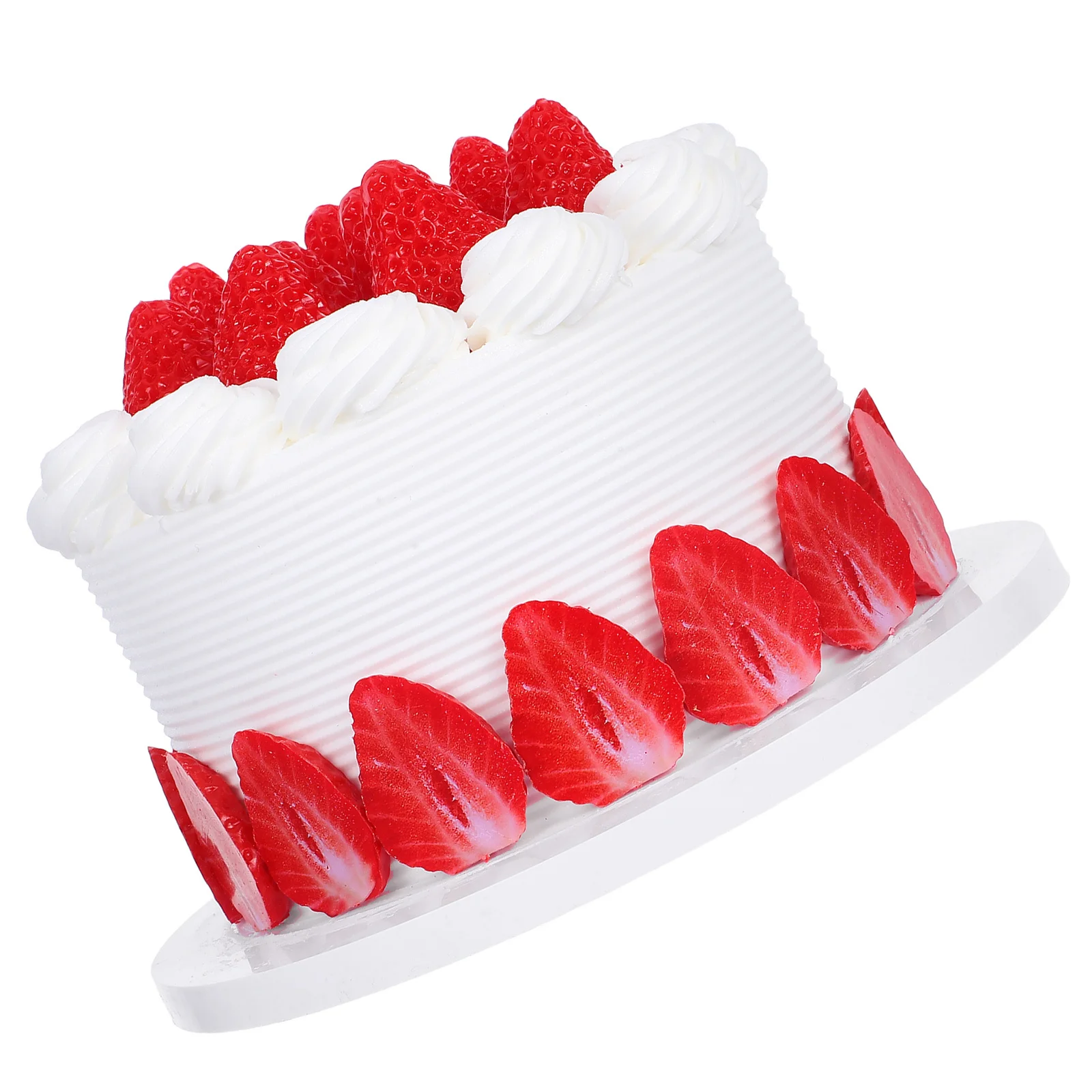 

6-Inch Lifelike Artificial Birthday Cake for Display Staging Events Fake Cake Prop Realistic Dessert Decor Home Party Decoration