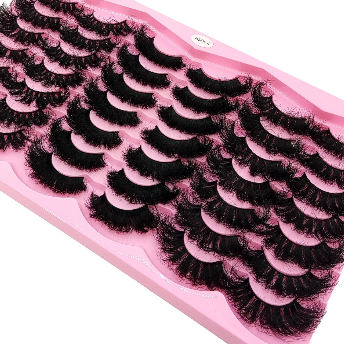 HBZGTLAD 21 Double Natural Striped Fluffy Artificial Mink Eyelash 3D False Eyelash Fluffy Curl False Eyelash Extended Makeup
