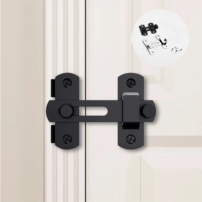 180 Degree Sliding Barn Door Latch Stainless Steel 180° Flip Latch Door Bolt Wine Cooler Closet Door Hardware Gate Latch