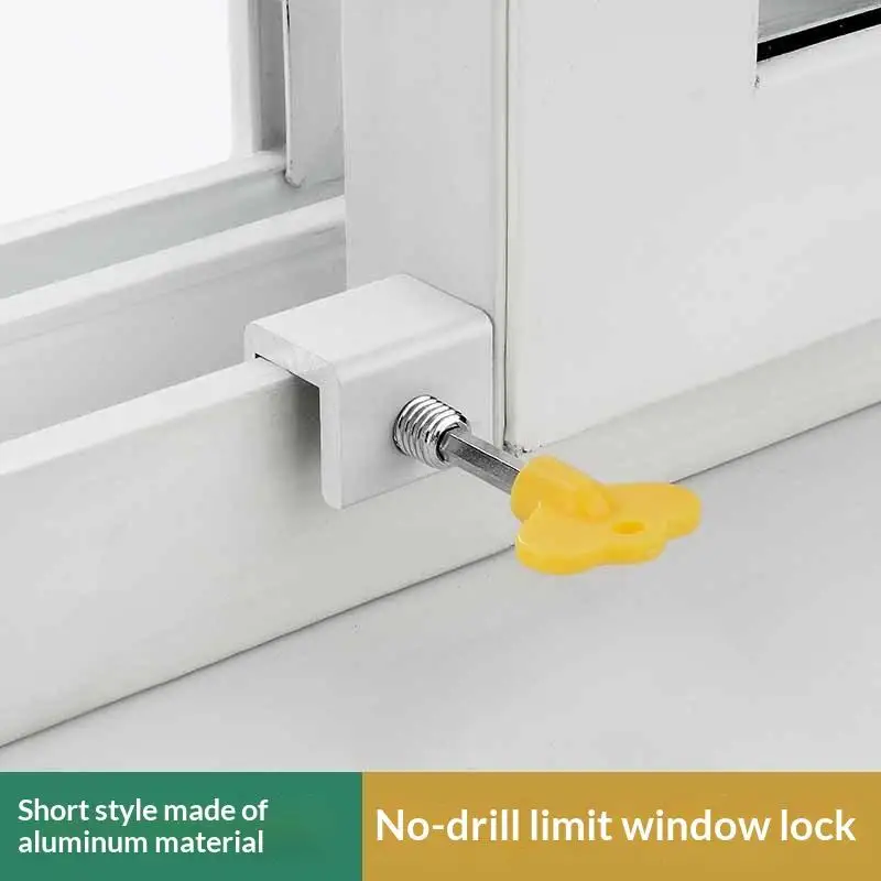 Sliding Window Lock with Key Adjustable Aluminum Security for Home Child Safety Office Balcony