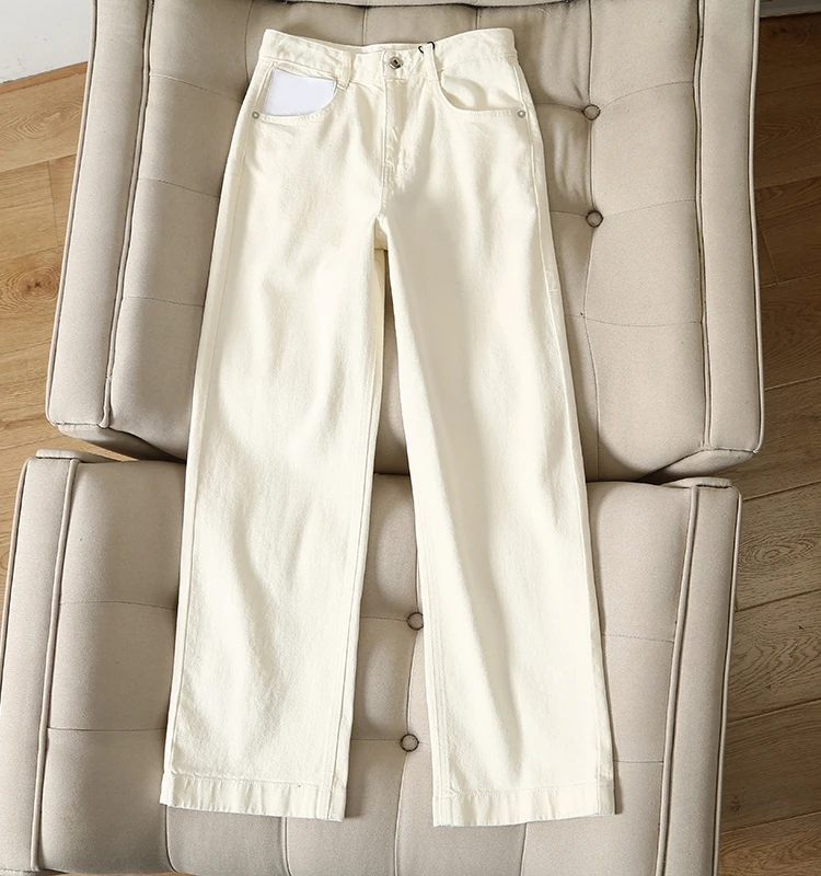 

Джинсы женские с высокой талией, широкие, повседневные, в американском стиле, весна-лето, новые, прямые, в пол, брюки-трубы