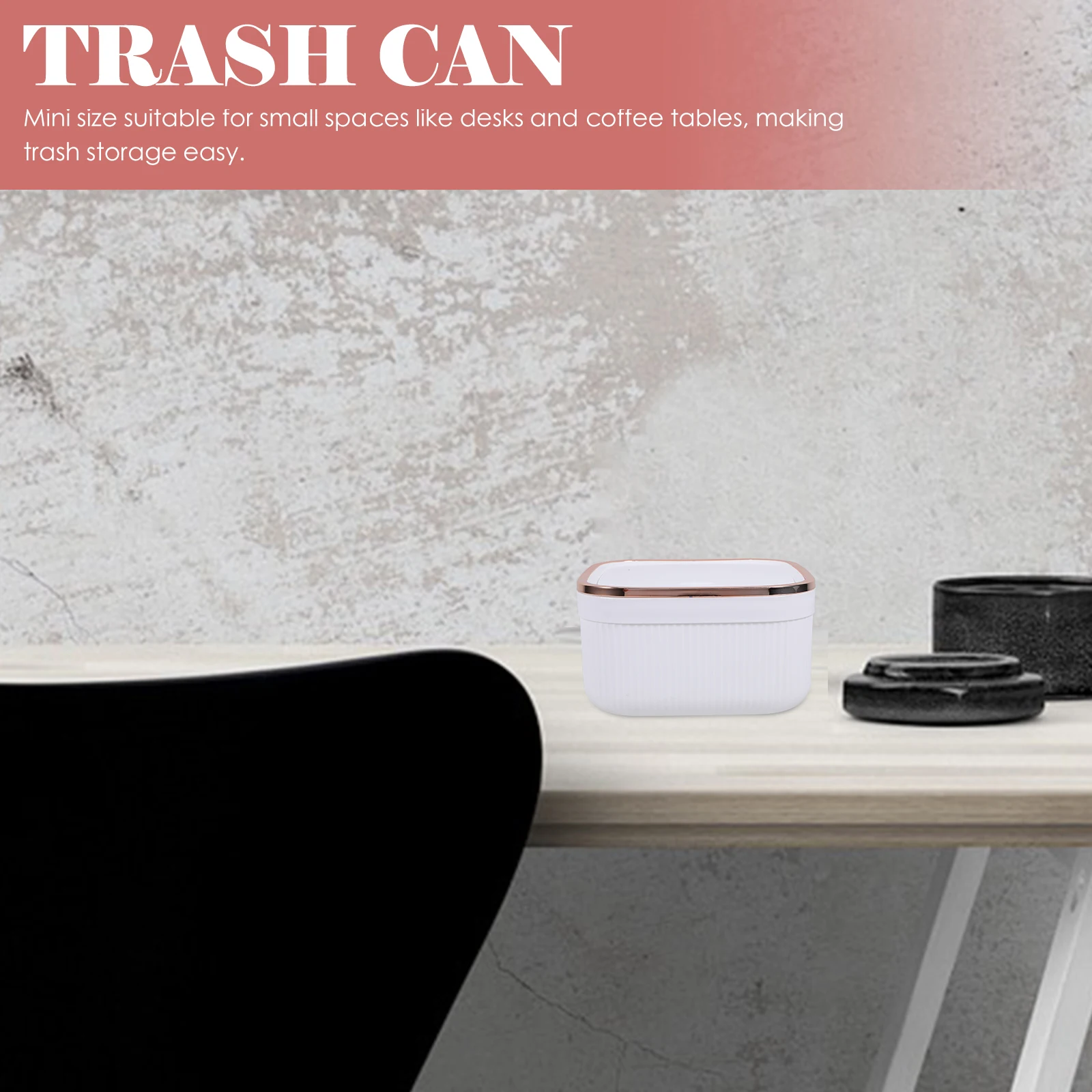 Versatile Garbage Bin Elegant Mini Trash Container With Cover For Neat Tabletop And Paper Waste Disposal