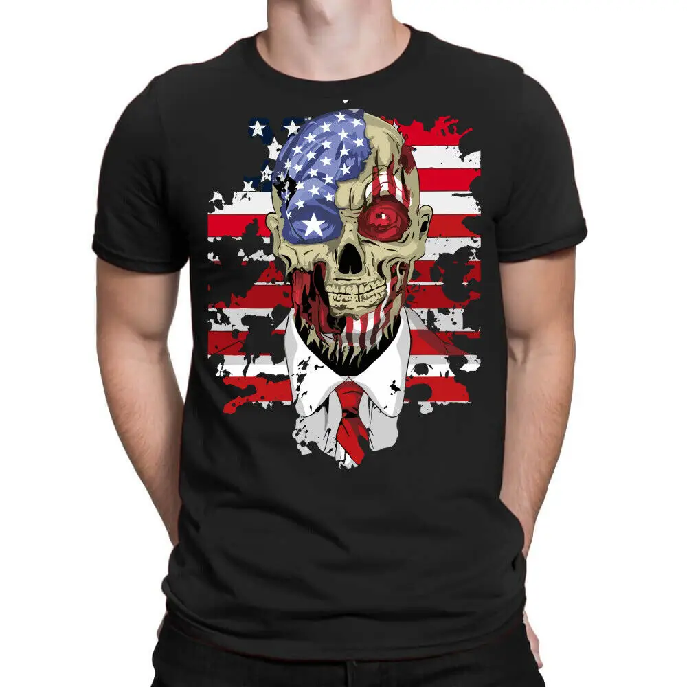 Zombie American Flag Premium T-Shirt Anime Graphic T-shirts Y2K Tops New Arrival Unisex Summer