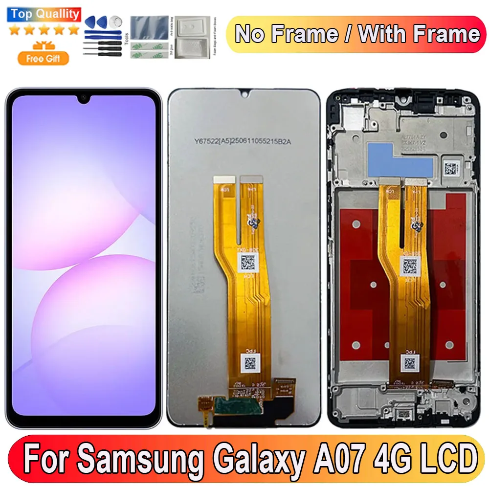 6.7''For Samsung Galaxy A07 4G LCD Display Screen Touch Panel Digitizer Replacement Parts For Samsung A07 4G A075 With Frame