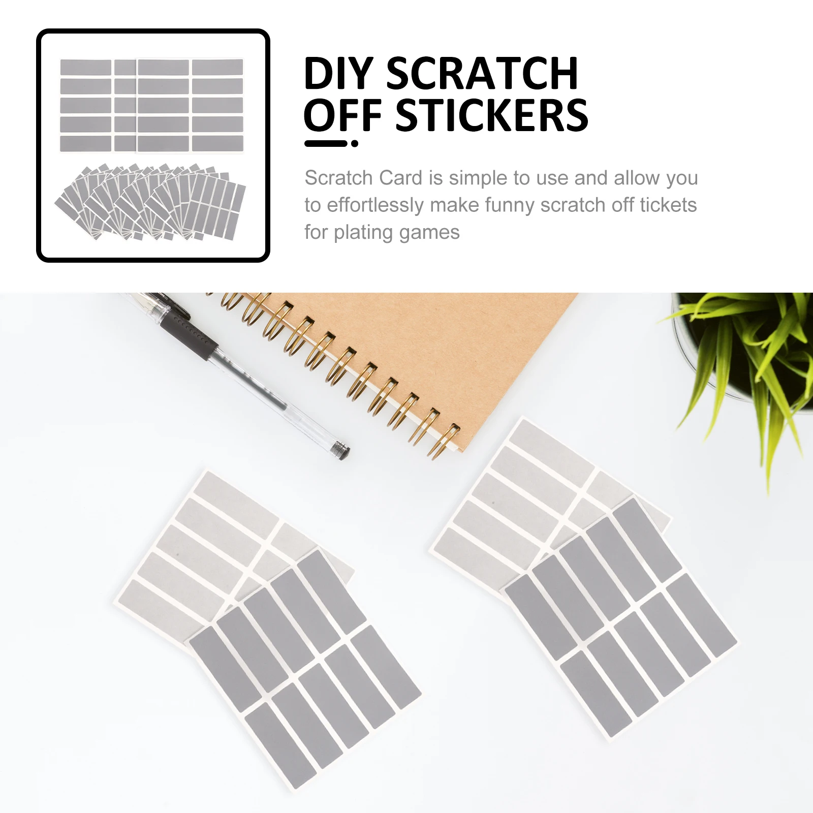 

50 Sheets Scratch Stickers Funny Cards Diy Coating Membrane Prize Game Props Round Labels Lottery Tickets
