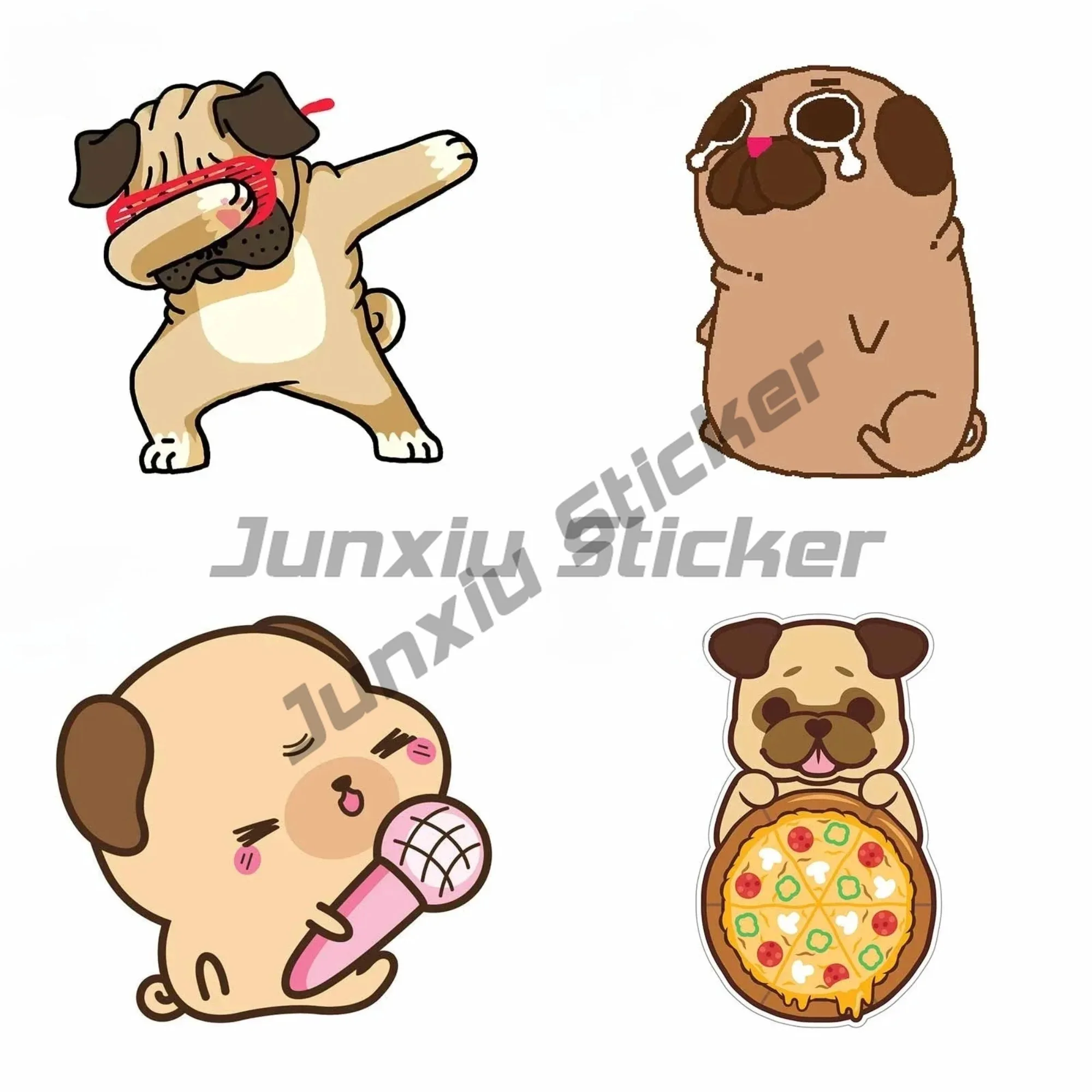 

Hip Hop Fun Bulldog Car Sticker Refrigerator Personality Animal Decal Trunk Bumper Waterproof Car Styling