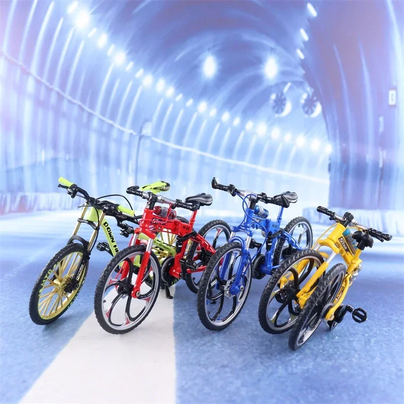 Modèle miniature 1:10 de vélo en alliage, jouet de vélo de montagne miniature, vélo de poche en métal moulé sous pression, simulation de course, jouets amusants pour enfants