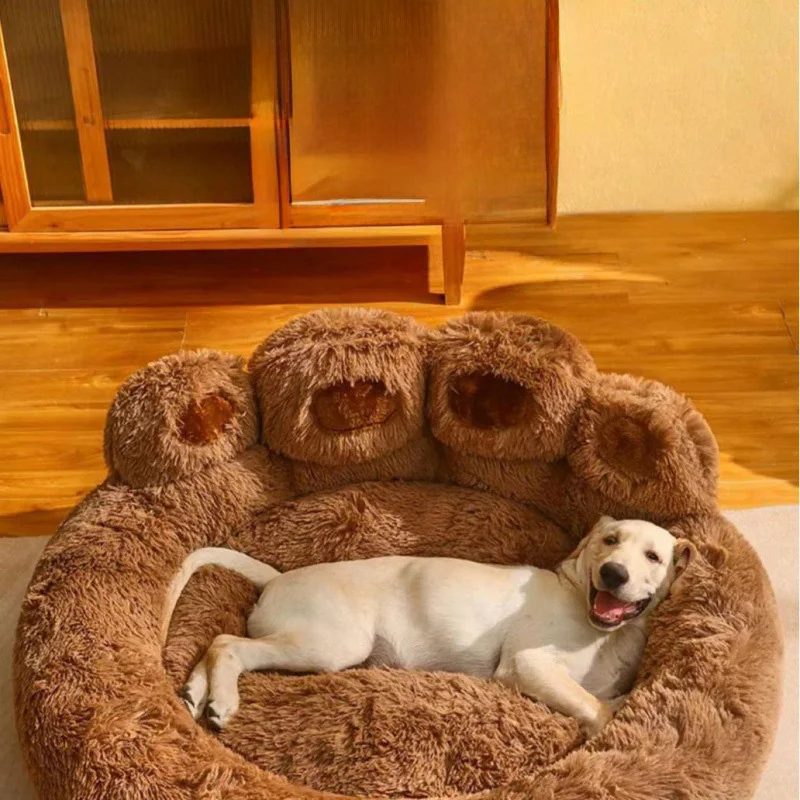 Comfy Pet Cat Dog Bed Soft Paw Shape Warm Dog Bed Cushion Fluffy Dog Bed Cat Mat Deep Sleeping Warm Thickened Pet Supplies New