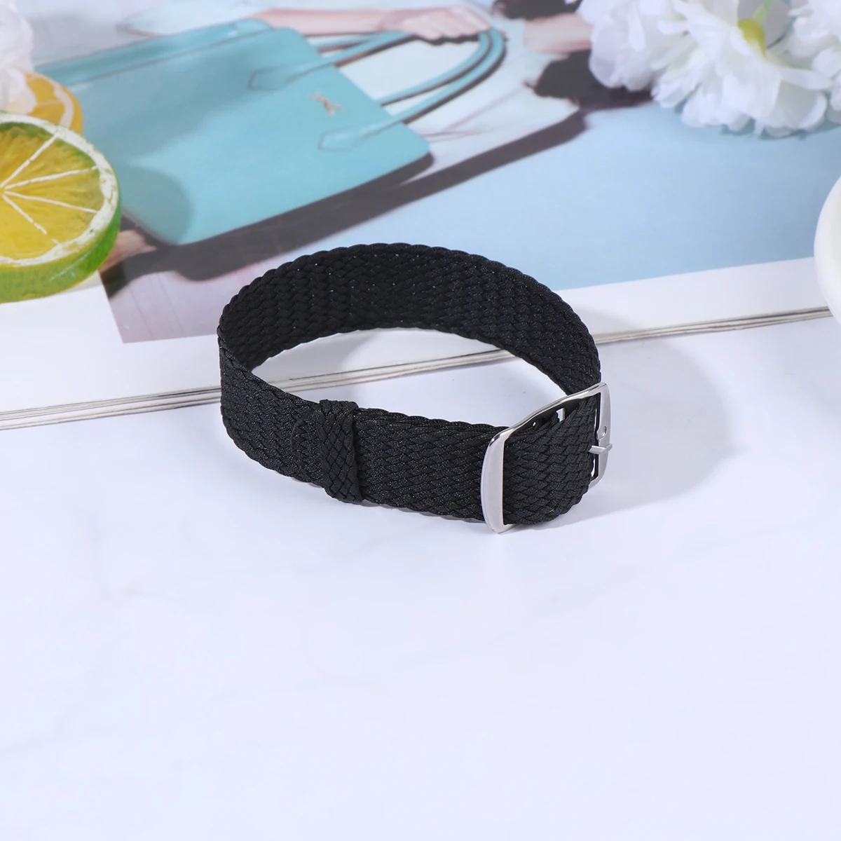 

Premium Nylon Band Replacement Durable Solid Color Ergonomic Wristband Strong Metal Clasp Easy Install
