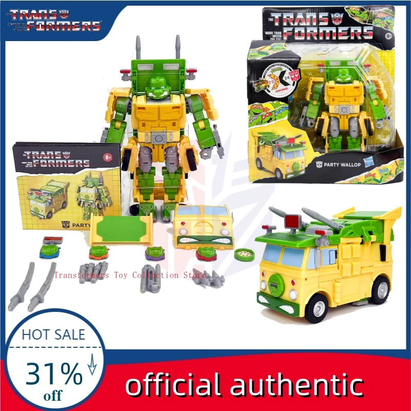 In stock Original Transformers Crossover Teenage Mutant Ninja Turtles Party Bash Animation Character Action Figure Model ToyGift