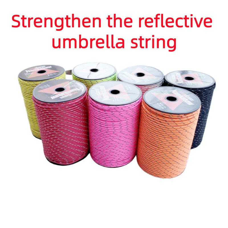 

4MM Double Reflective Paracord 50M/100M Outdoor Reinforced Umbrella Rope for Camping Tent Hiking Wind Rope Survival Gear