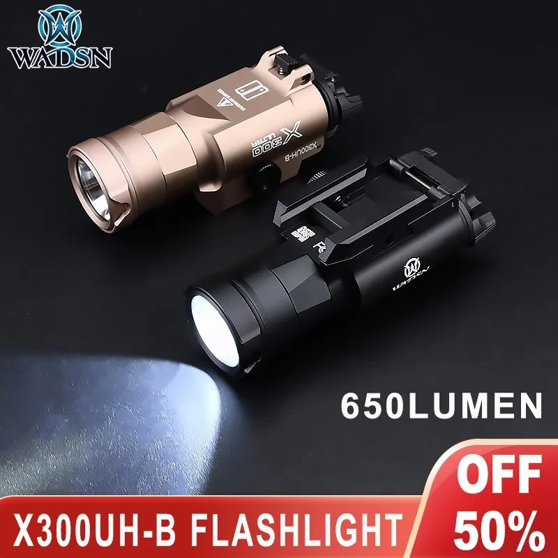 

Wadsn Tactical X300UH-B Flashlight 650 Lumen X300 Ultra Pistol lamp LED White Light Adjustment Airsoft Hunting Weapon ScoutLight