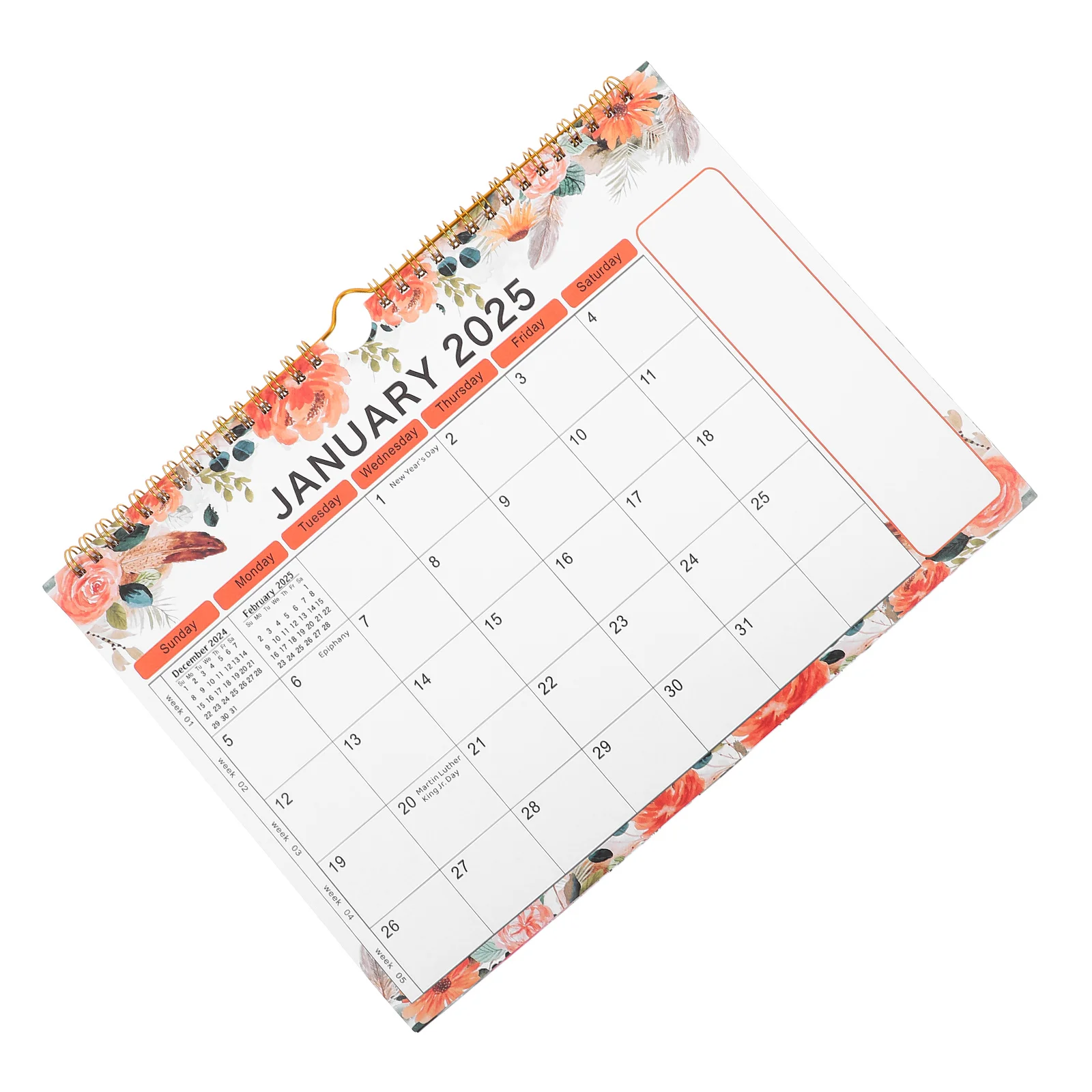 2025 Wall Calendar Month English Hanging Monthly Household Paper for Large Sturdy