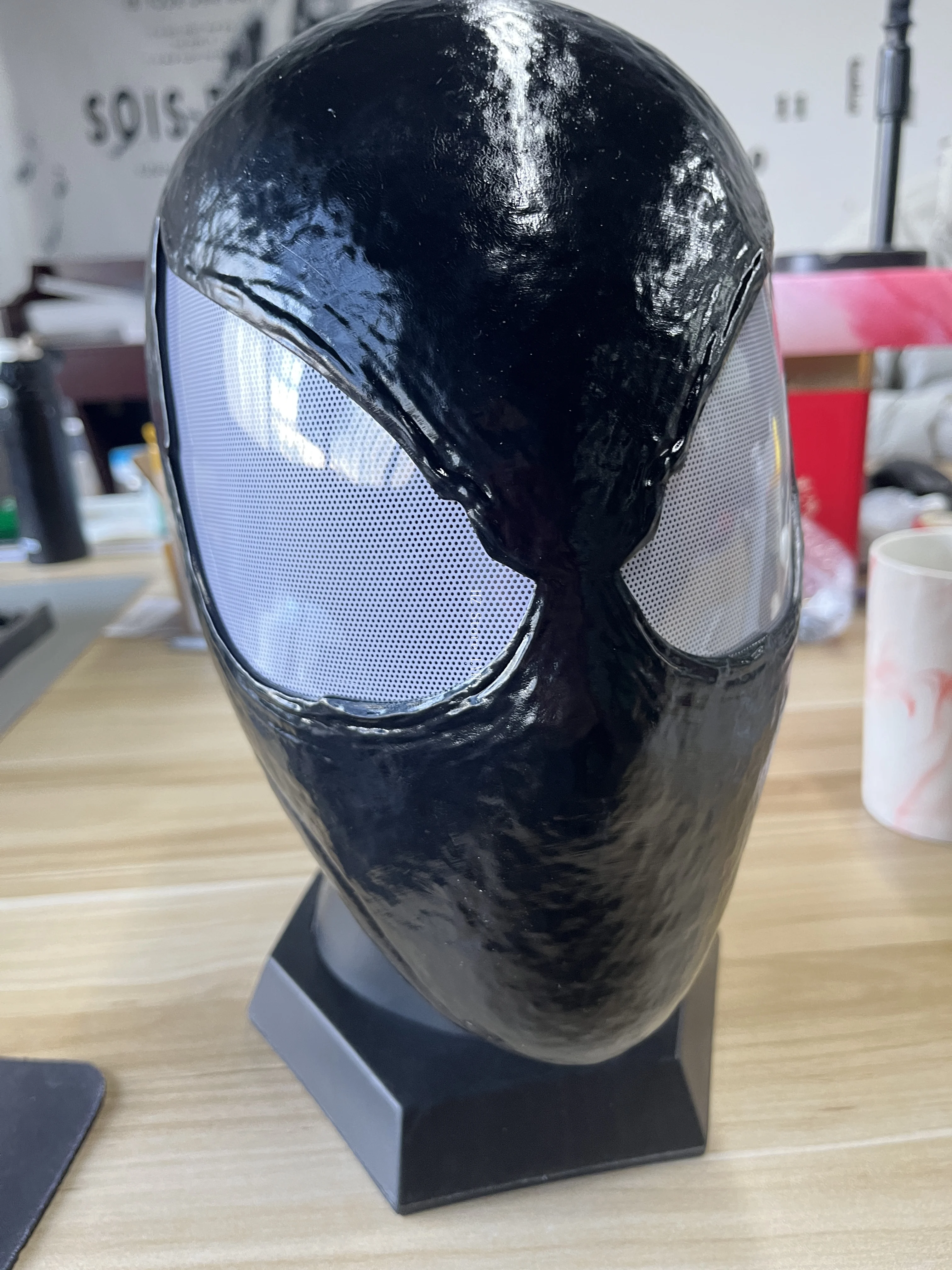 ブラック スパイダーマン 2 ヴェノム マスク 取り外し不可能な目