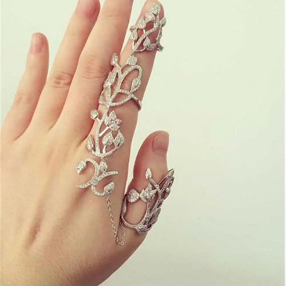 Jewelry Double Rock Punk Gothic Knuckle Ring Full Finger