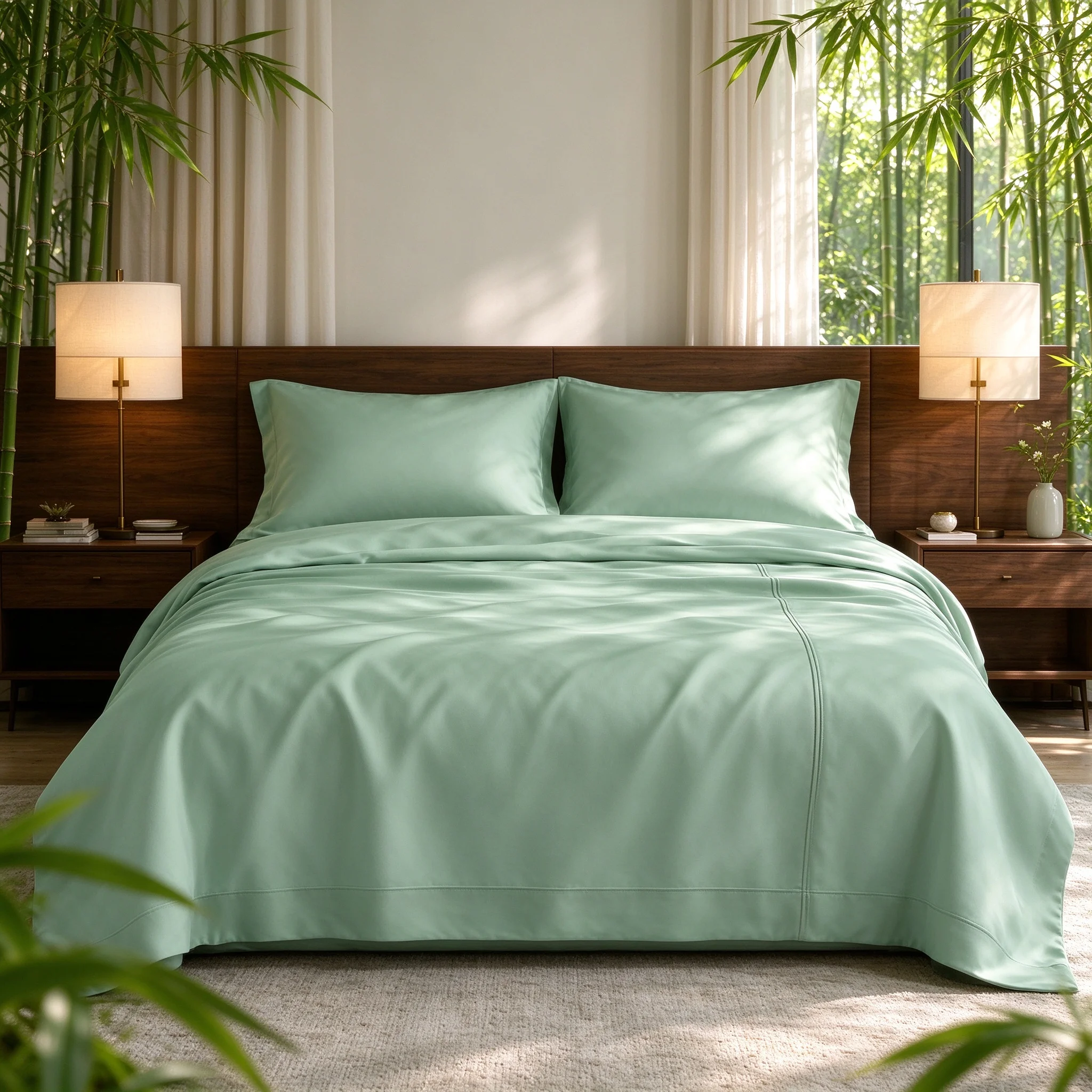 3/4pcs Bamboo Bed Sheets King/Queen/Full/Twin Size Viscose from Bamboo Soft Deep Pocket Winter Warm Bedding Christmas Hotel Luxury Breathable Machine Washable Guest Room