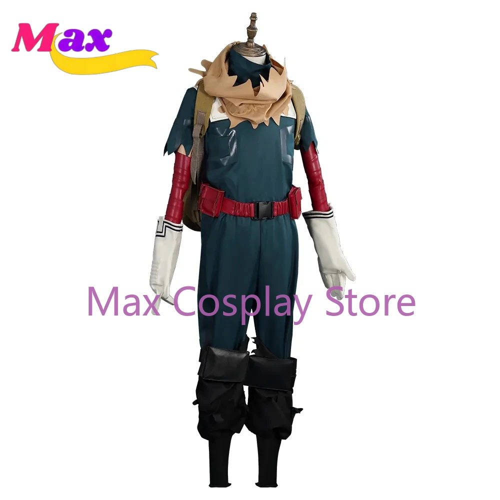 Max Cos Anime Cosplay Midoriya Izuku Cosplay Costume Knapsack Uniform Women Men Halloween Roleplay Outfit Wig