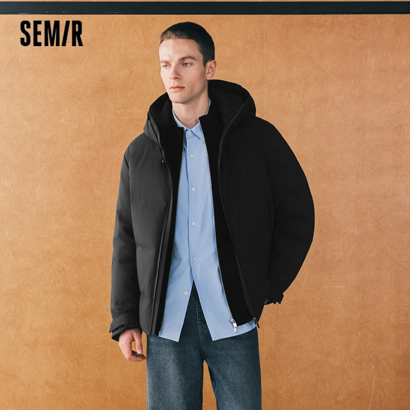 Semir Men Down Jacket Water Repellent Windproof Shell 90 Percent Down Fill Seamless Bonded Heavyweight Build 2026 Winter