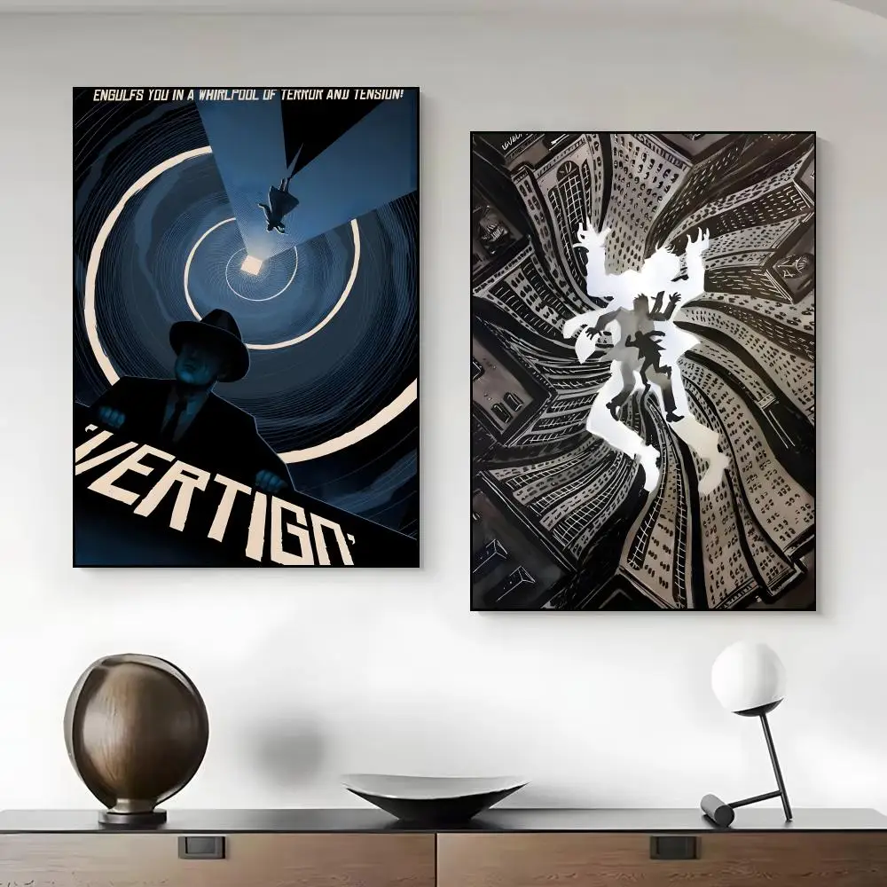 Movie V-Vertigo Poster Framed Canvas Wall Art Print for Office Dining Room Bathroom Wall Decor