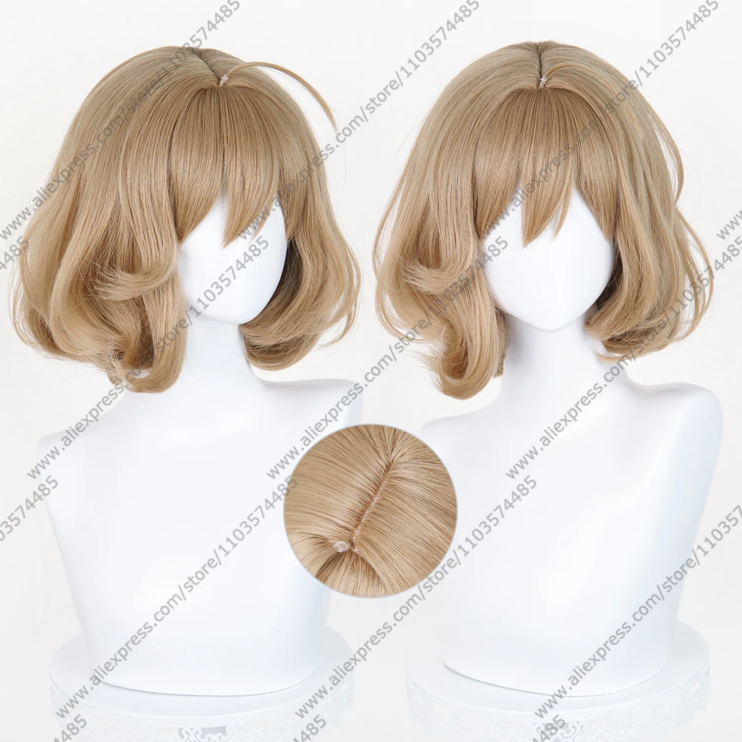 NIKKE Anis Cosplay Wig 33cm Short Mixed Brown​ Wigs Anime Halloween Heat Resistant Synthetic Hair