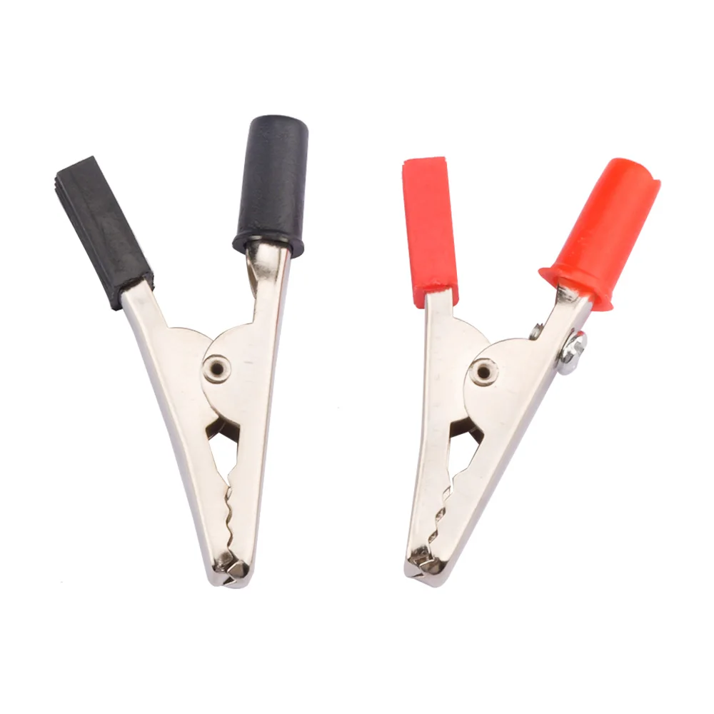 1Pcs Insulated Crocodile Clips Plastic Handle Cable Lead Testing Metal Alligator Clips Clamps 4/6.5mm Length