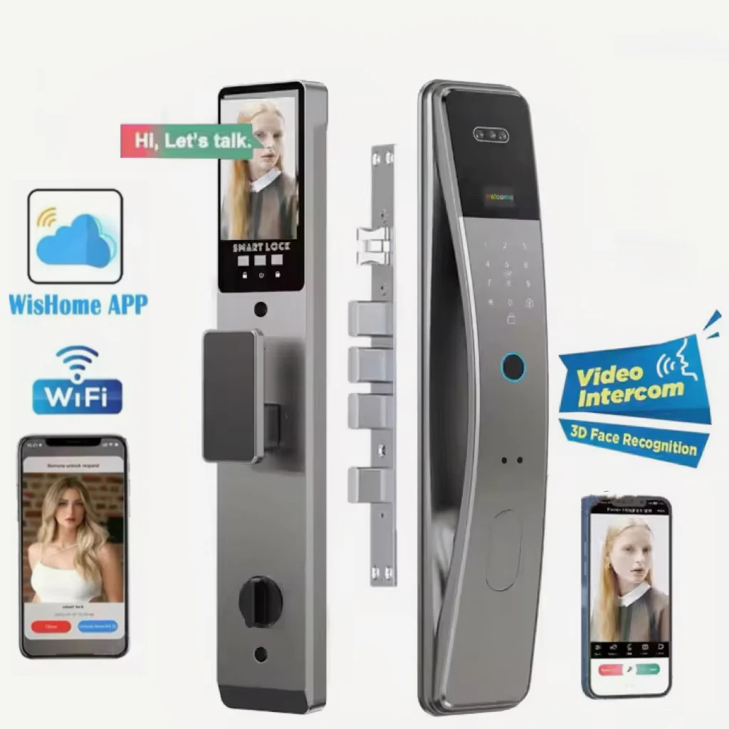 

Wishome App Wifi 3d Face Recognition Digital Smart Lock Fingerprint Password Electronic Door Lock Rfid Nfc Card Keyless Lock