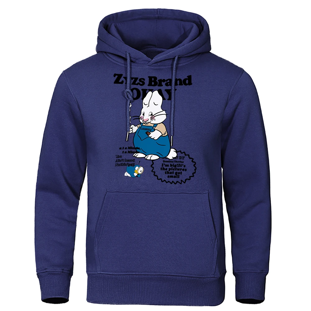 Smoking White Rabbit Printing Men Women Hoody Fashion Pocket Sweatshirt Hip Hop Loose Pullover Hoodie Casual Fleece Man Clothes