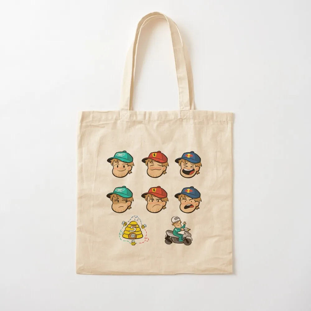 

F1 Sebastian Vettel Tote Bag foldable reusable bag eco pack Canvas Tote Bag