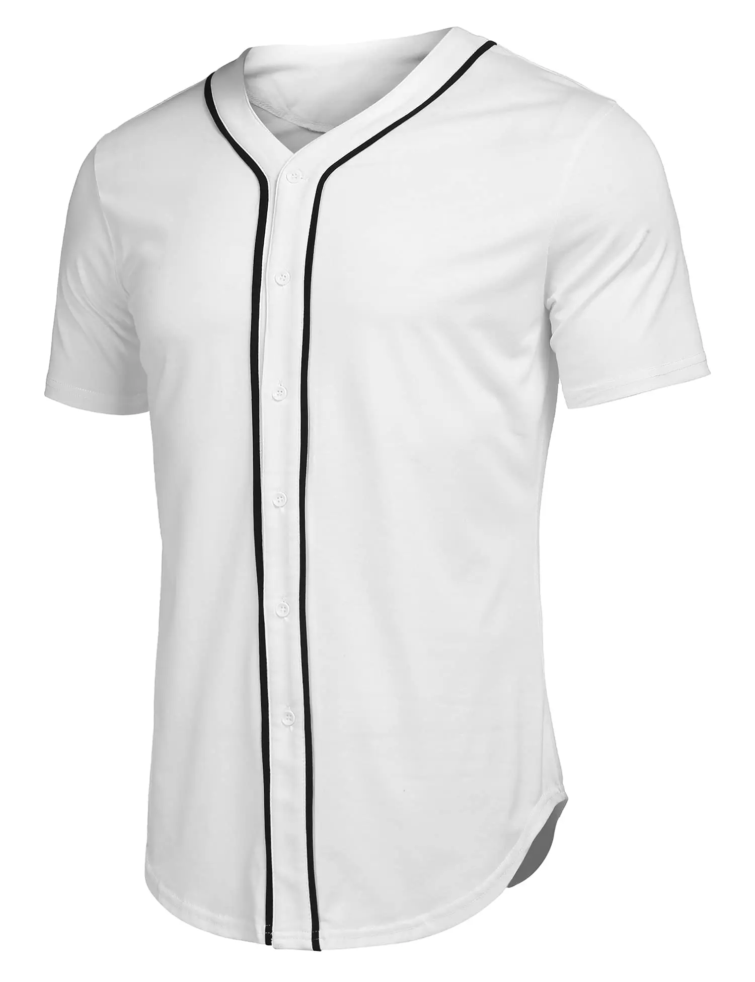 Men's Baseball Button Down Jersey Short Sleeve Hipster Hip Hop T Shirts Cloth White Black Red Blue Jersey