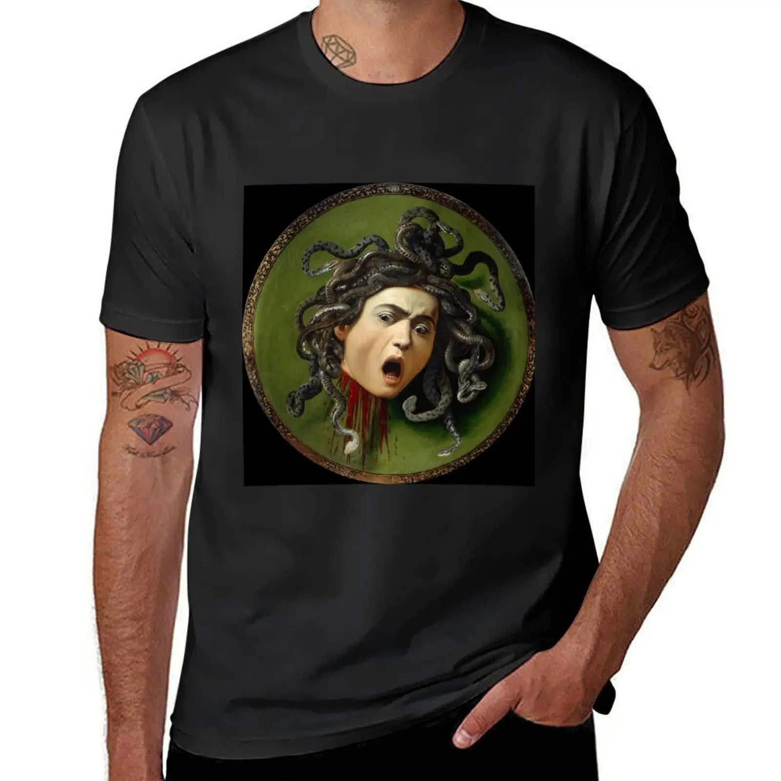 Medusa by Caravaggio T-Shirt shirts graphic tees sweat mens funny t shirts