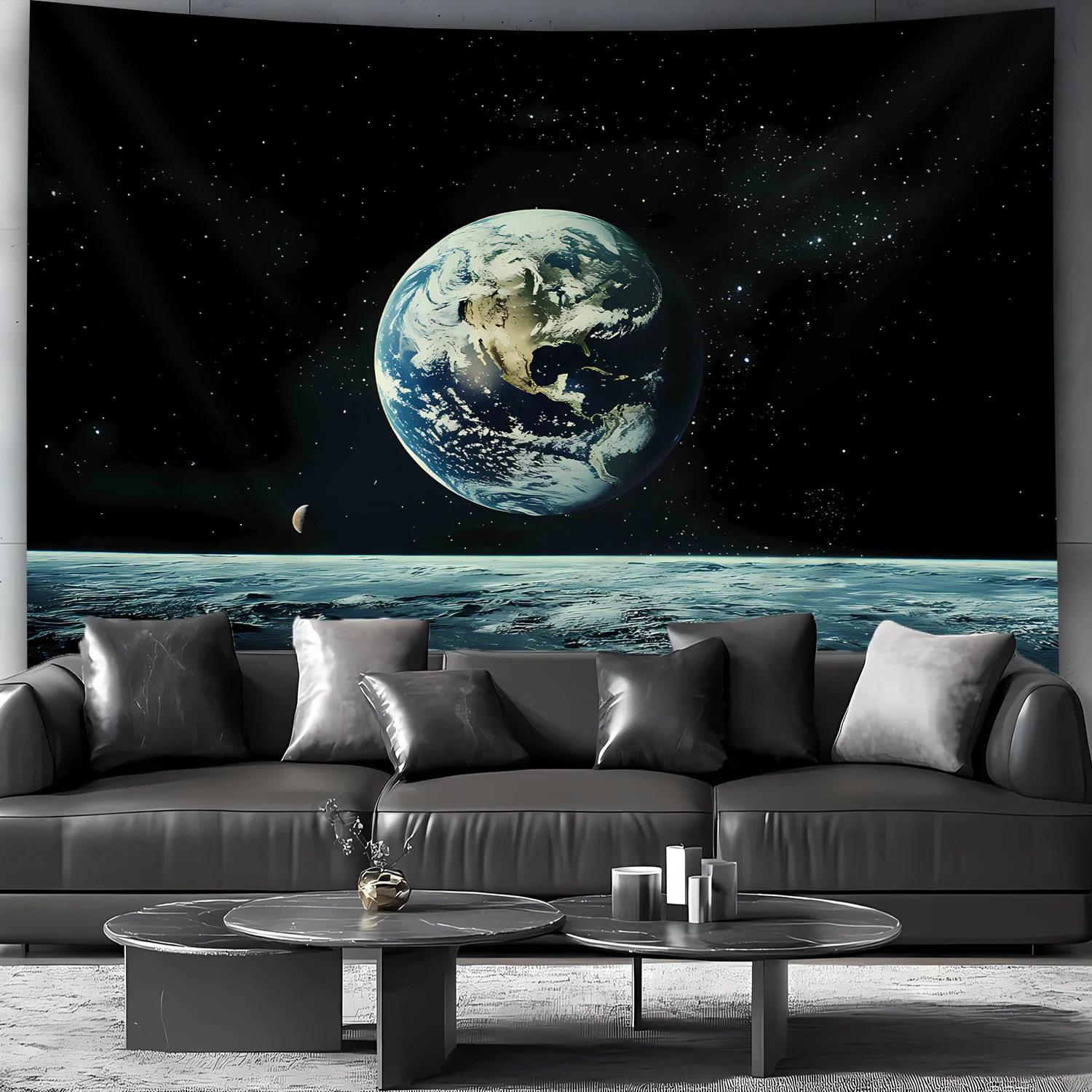 Large Cosmic Galaxy Earth Space Stars Tapestry Wall Hanging Decoration Artwork for Living Room Bedroom Celestial Decor