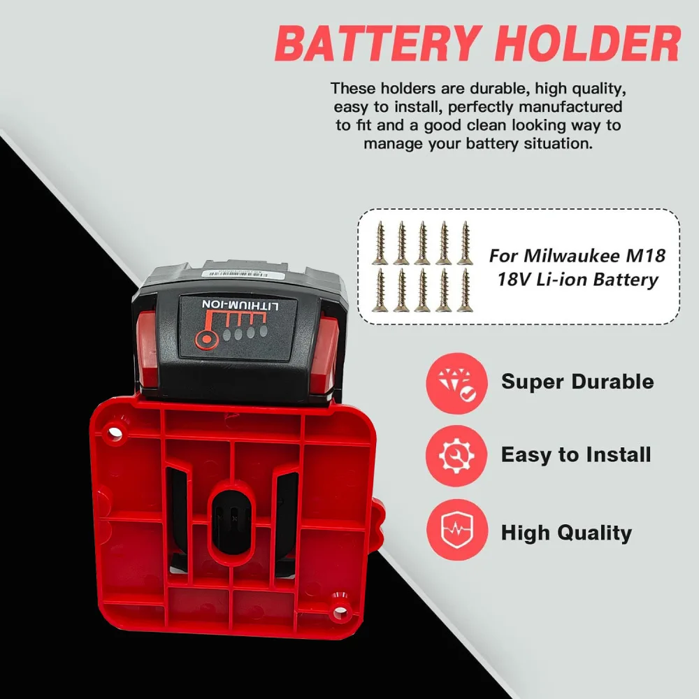 Wall Holder Mount For Milwaukee M18 18V Battery Storage Rack Organizer Stand Base Fixed Docking Station Tool Accessory