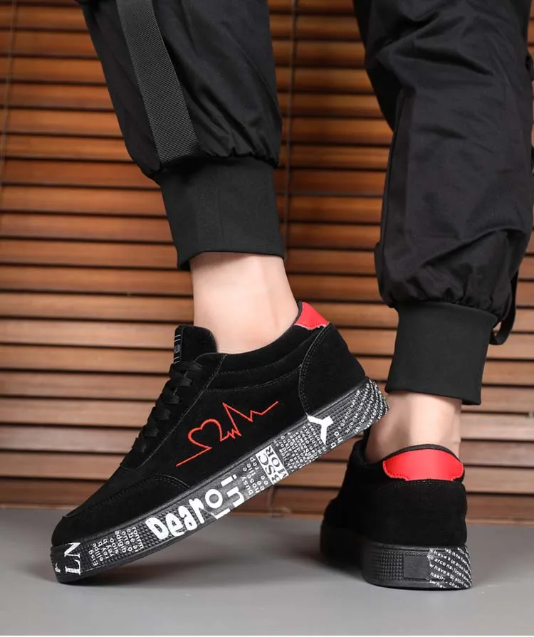 Atmungsaktive Mid-Top-Sneaker, Grafikdesign mit Herz und Musik, lässige Streetwear-Schuhe für Paare, Valentinstag und Geburtstagsgeschenk – Detail 5