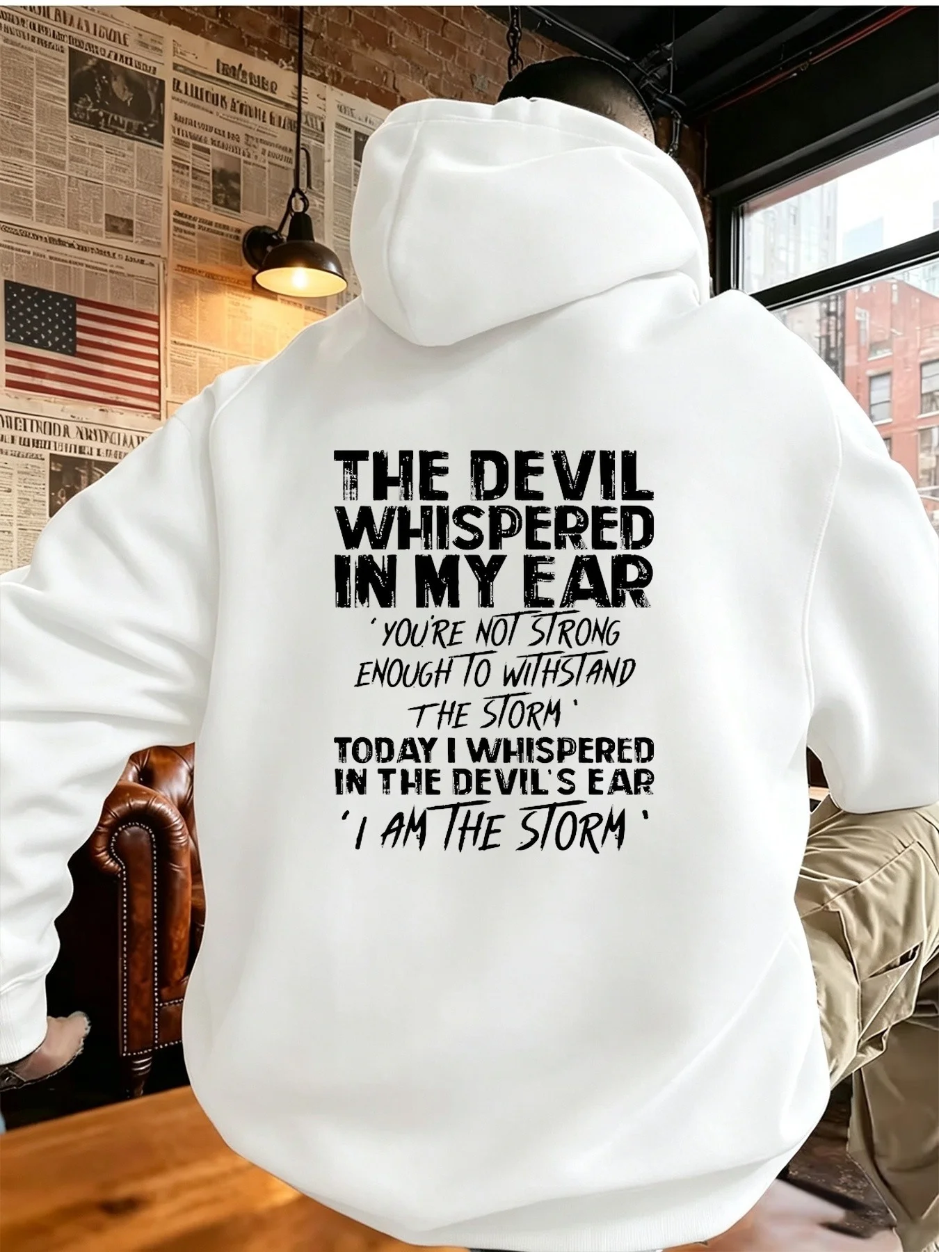 Motivational Graphic Style Men'S Hoodie I Am The Storm Quote Design Casual Winter Wear Gift for Him