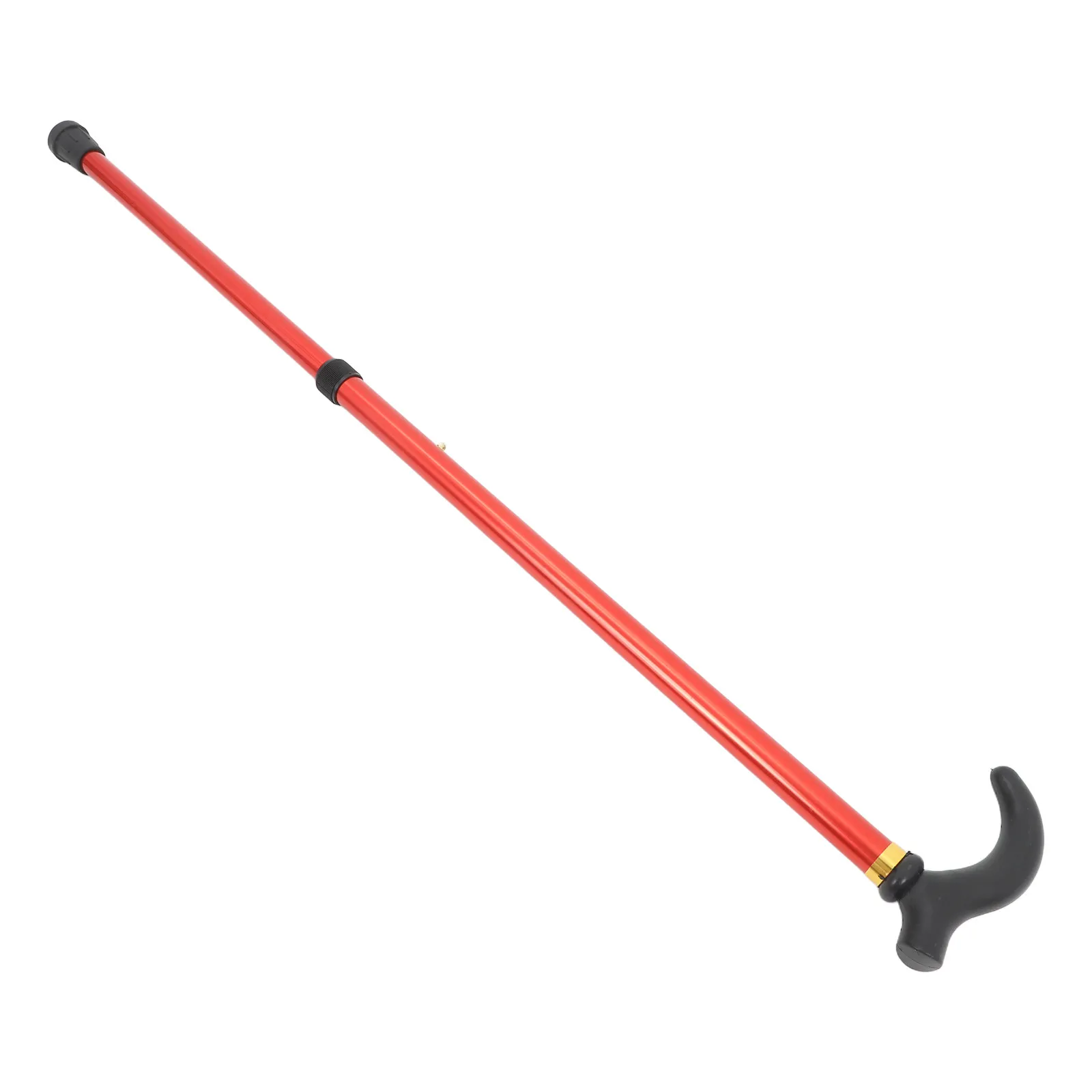 2-Section Adjustable Aluminum Alloy Walking Stick Non-Slip Rubber Tips Macromolecule Handle Polished Rustproof Cane for Seniors