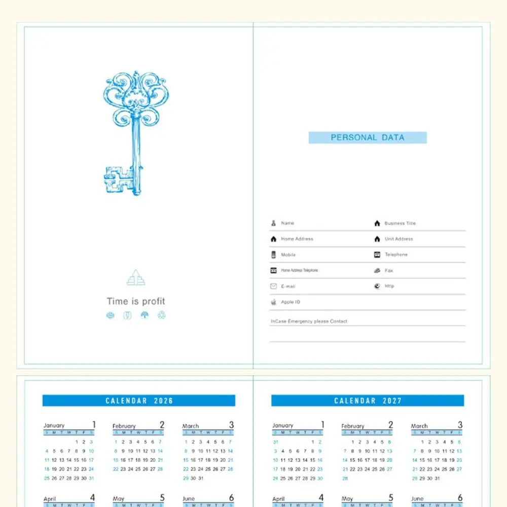 English 2026 Schedule Planner Notepad Wear-resistant Bookmark 365 Days Efficiency Notebook Portable Simple To-do List Notebook