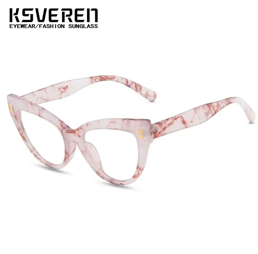KSVEREN Cat Eye Retro Anti Blue Light Reading Glasses Fashionable Optical Prescription Glasses Frame Presbyopic Readers Glasses