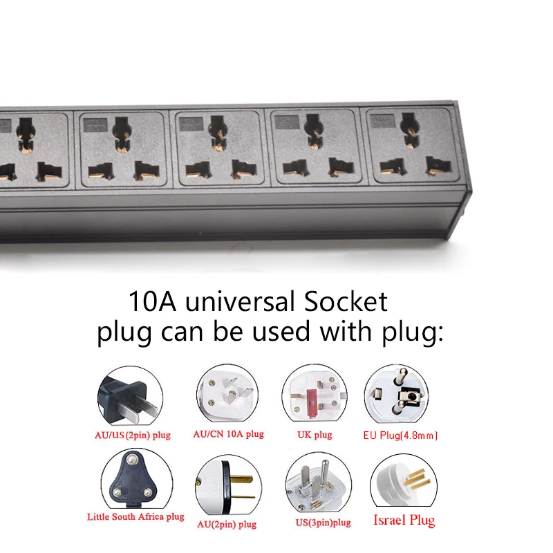 Digitale Ampèremeter Power Energie Voltmeter Ampèremeter Power Strip Metalen Shell 2/3/4/5/6/7/8/9/10/11 Universele Socket C14 Interface