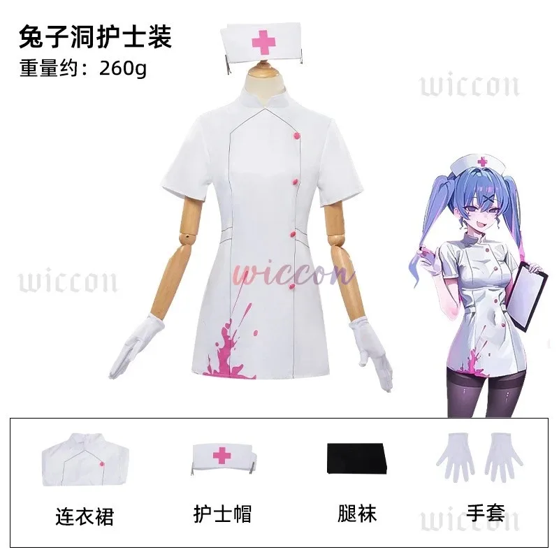 Mikku Conejo Agujero Cosplay Disfraz Infermiera Uniforme Traje Sexy Halloween Mujer Niñas Disfraces Cos Pelucas Roleplayr,7;k'2.s;9,