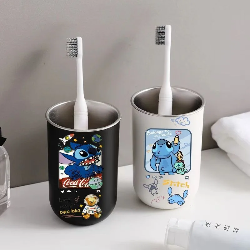 Lilo and Stitch Cartoon Animation Creative Stainless Steel Mouthwash Cup Fashionable Personality High-Looking Toothbrush Cup