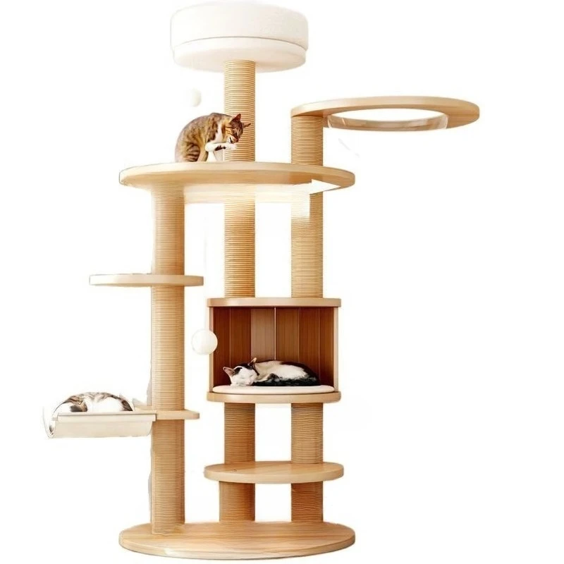 

Solid wood large Tongtian grab column small apartment short foot integrated shelf space capsule toy