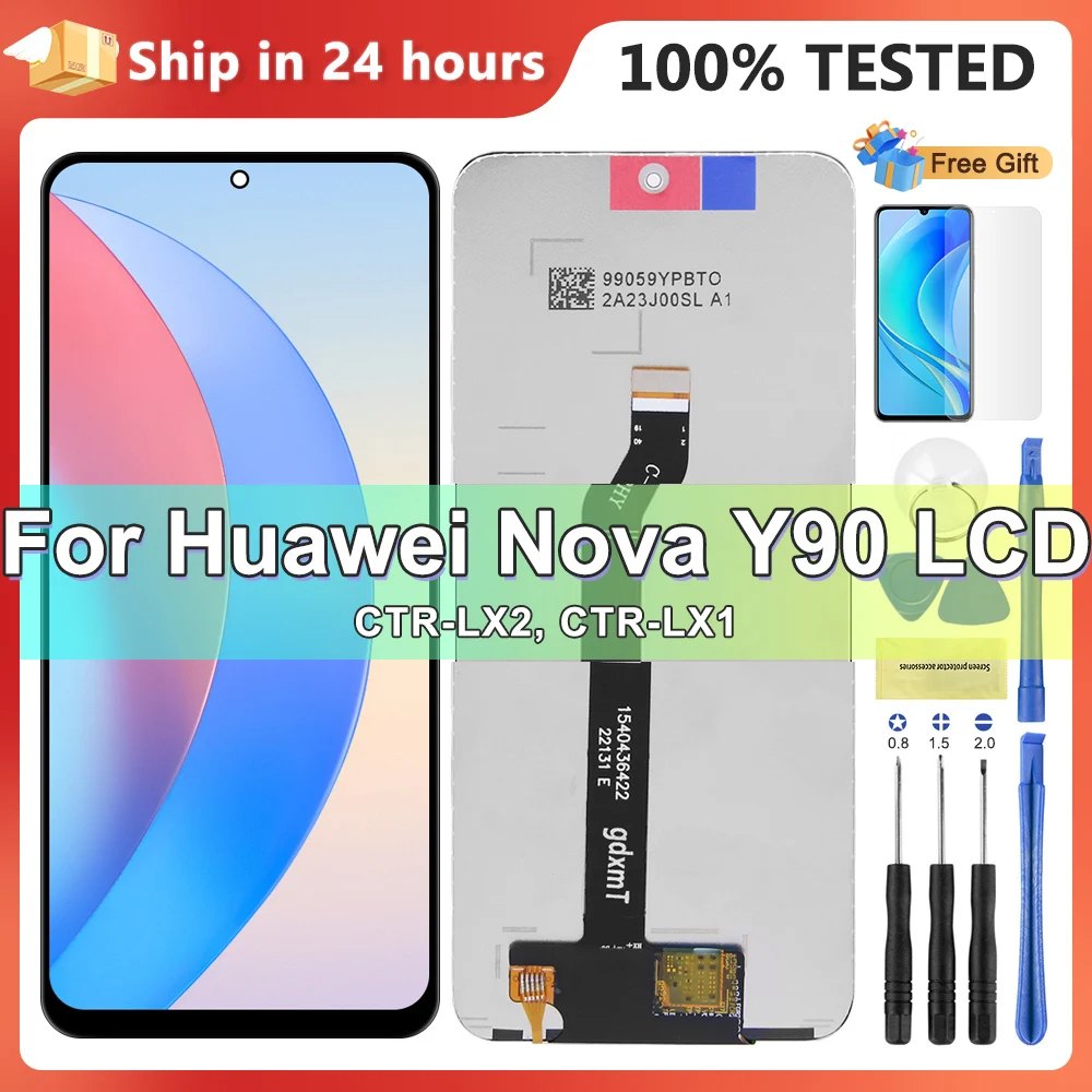 

For Huawei Nova Y90 LCD CTR-LX2 Display Screen Frame+Touch Panel Digitizer Replacement Repair Spare Parts 100% Tested