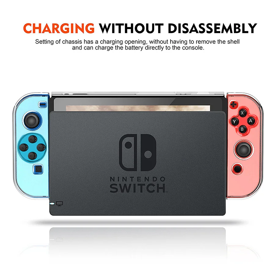 Geeignet für Nintendo Switch, hohe Transparenz, PC-Schutzhülle, Spielkonsolengriff, komplettes Paket, ultradünn, geteilter Schutz – Detail 6