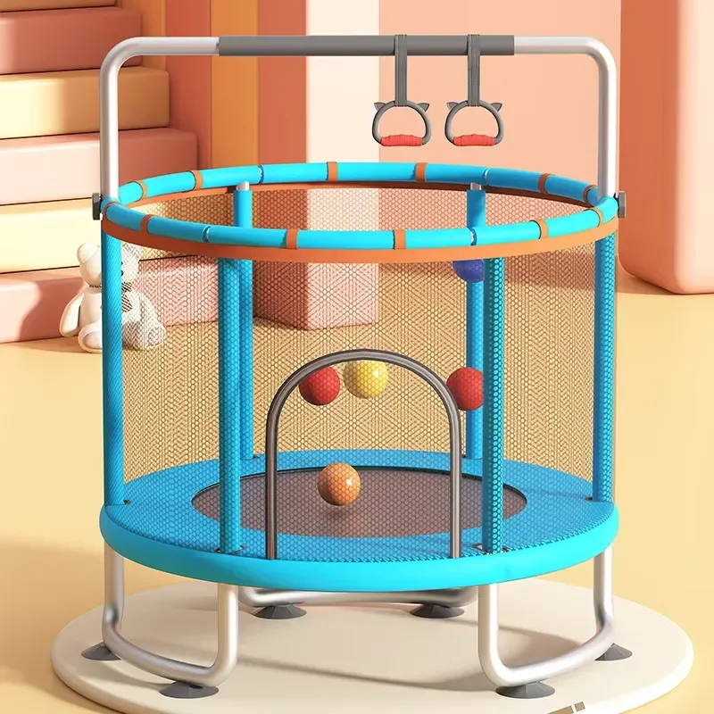 Indoor Household Trampoline with Safety Net for Children and Infants Fun Jumping Toy for Kids Home Exercise Equipment