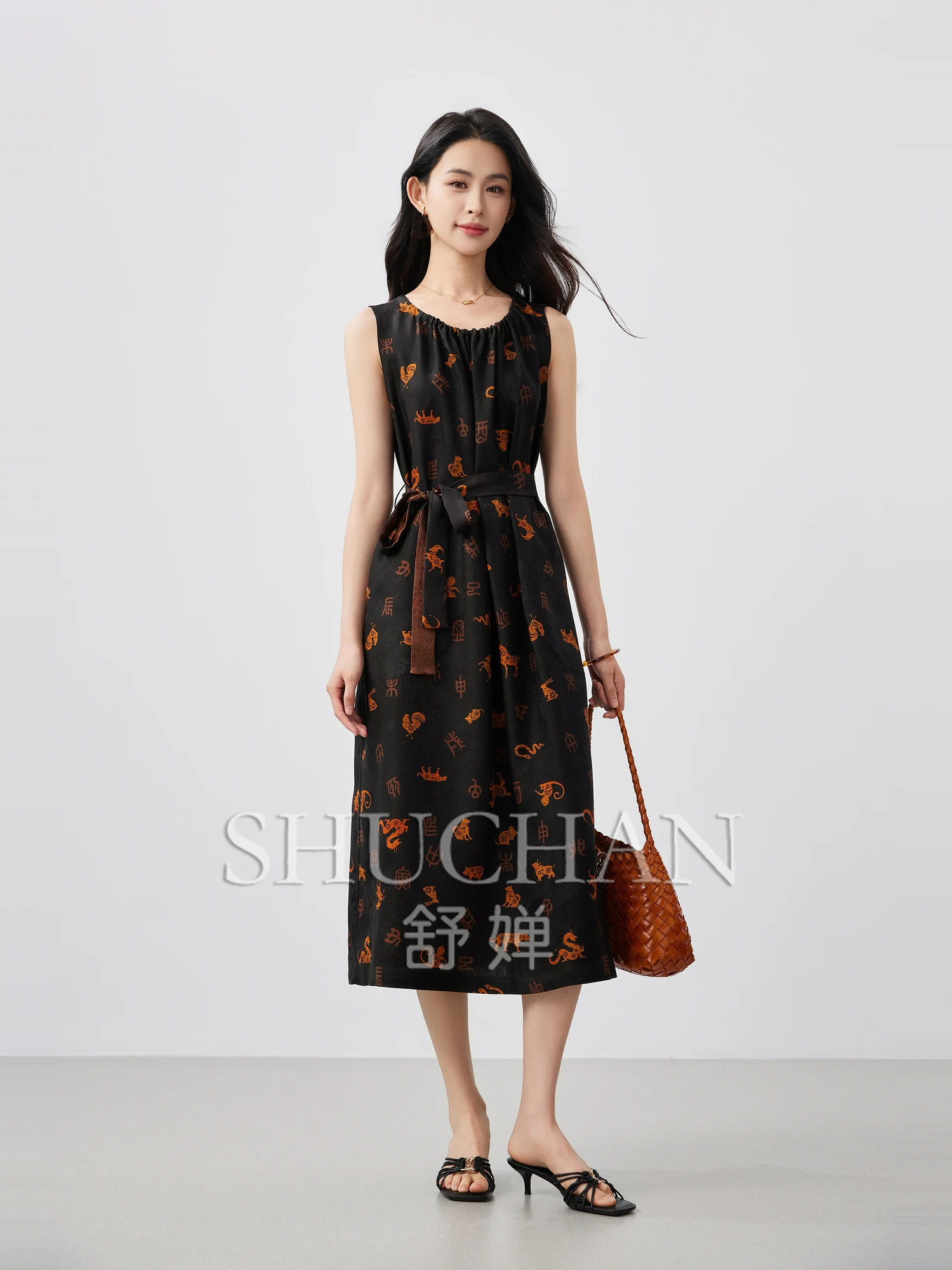 

[Intangible Cultural Heritage Fragrant Cloud Yarn] Luxury 28 Mumi Hualuo Fragrant Cloud Yarn Zodiac Pattern Dresses Women